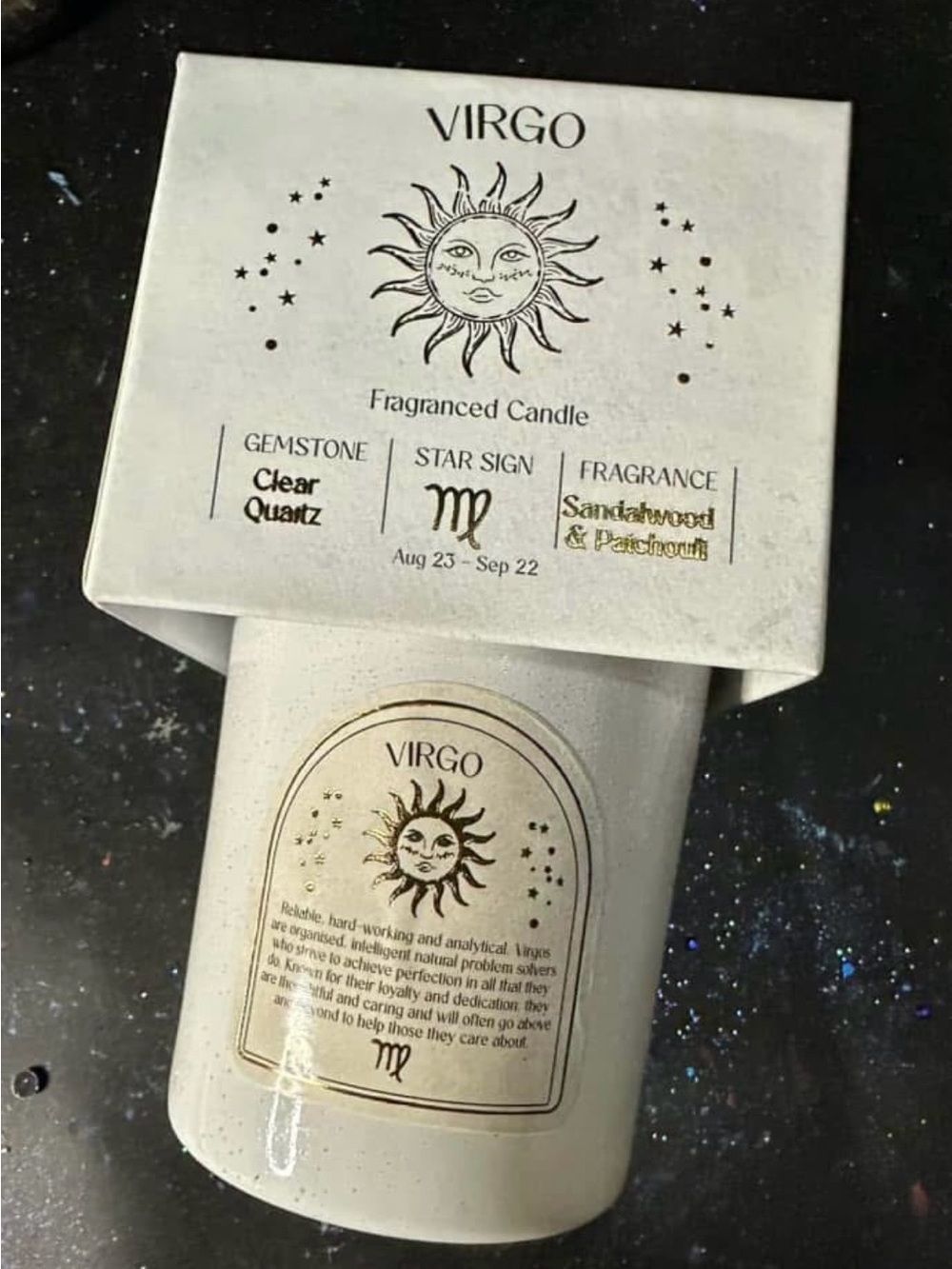 Virgo Fragranced Candle - Sandalwood & Patchouli - Cream